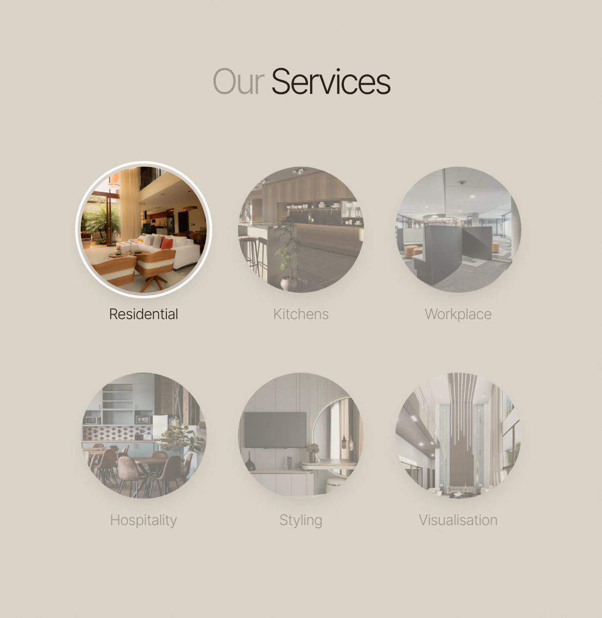 Services: Residential, Kitchens, Workplace, Hospitality, Styling and Visualisation